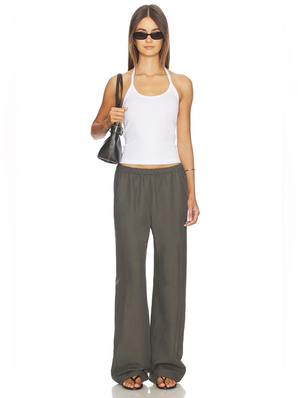 Enza Costa Olive Wide-Leg Pants